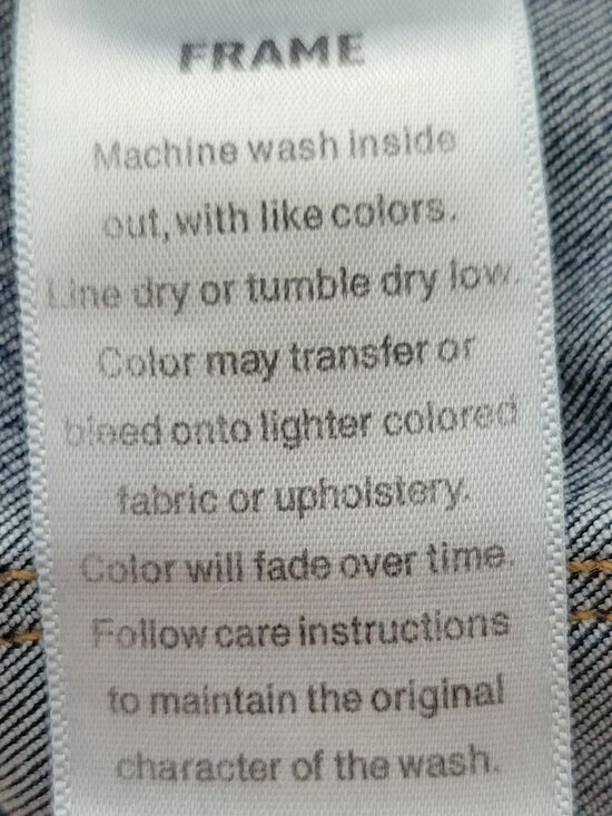 Frame Denim Crop Jeans Thorpe Dark Wash Raw Hem Distressed Size 29 - Picture 8 of 12